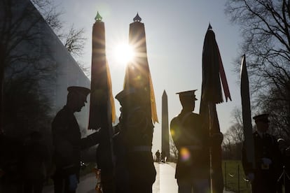 Ceremonia de conmemoración del 50 aniversario de la guerra de Vietnam, en Washington (Estados Unidos).