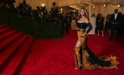 La cantante Beyonce a su llegada al Museo Metropolitano de Nueva York. 