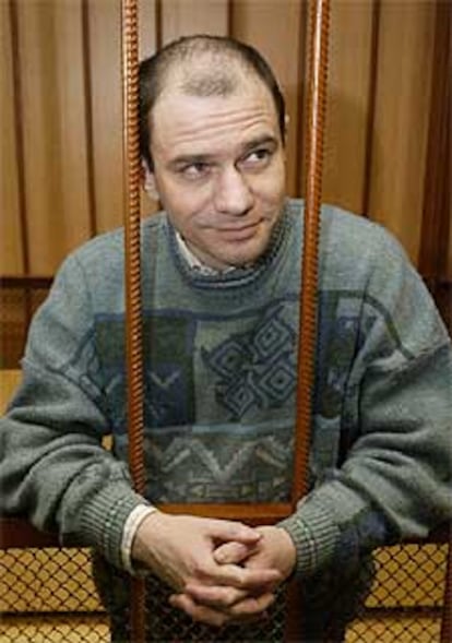 Igor Sutiaguin, en el tribunal de Moscú que le ha condenado.