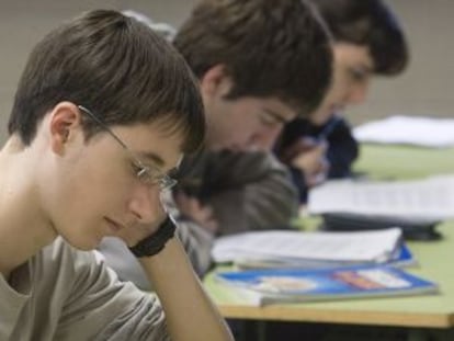 Alumnos de secundaria de un centro de Barcelona.