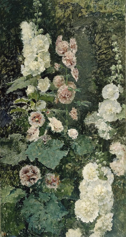 Mariano Fortuny era un gran enamorado de las malvarrosas, como atestiguan obras suyas como esta, titulada 'Malvas reales' que alberga el Museo del Prado.