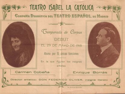 Los actores Margarita Xirgu, Leopoldo Fregoli, las hermanas Cándida y Blanca Suárez, las cupletistas Dora la Cordobesita y Alba Tiberio, los tenores José de Lara y Rafael Bezanes y músicos como el violinista Telmo Vela y el pianista Darío Andrés, entre los personajes que circulan por estos documentos de la época.