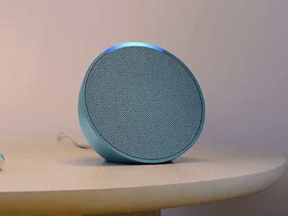 Detalle del aspecto que tiene el nuevo altavoz inteligente Echo Pop. AMAZON