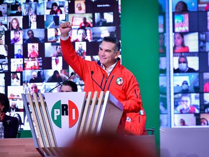 Alejandro Moreno, presidente del Partido Revolucionario Institucional (PRI), durante la Asamblea Nacional del partido el 11 de diciembre.