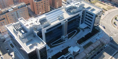 Vista aérea de la sede central de FCC en Madrid.