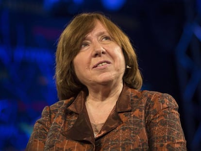 La premio Nobel de Literatura Svetlana Alexievich, en Wales, en 2016.