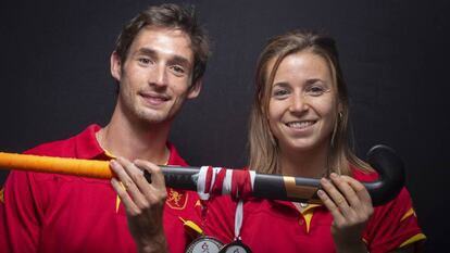 Vicenç Ruiz i Berta Bonastre amb les medalles de plata i bronze dels Europeus.