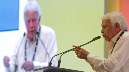 Felipe González, en un acto en Cartagena de Indias (Colombia), el viernes.