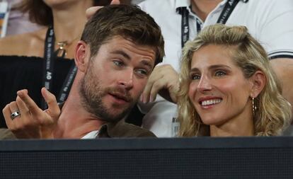 Chris Hemsworth y Elsa Pataky en el Open de Australia, en 2018.