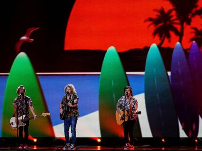 Ensayo de Manel Navarro en Eurovisión.