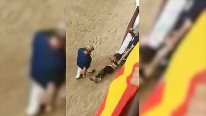 Captura del vídeo de la agresión a los activistas.