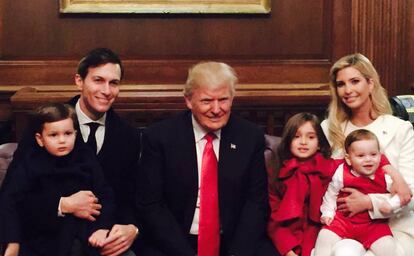 Donald Trump, junto a sua filha Invaka e sua família.