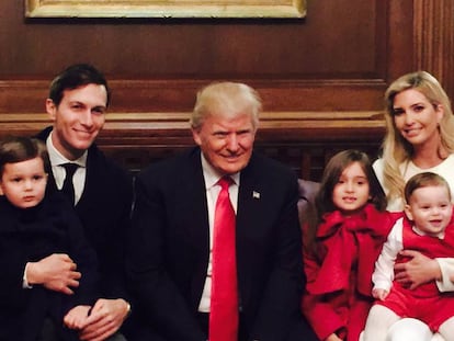 Donald Trump, junto a sua filha Invaka e sua família.