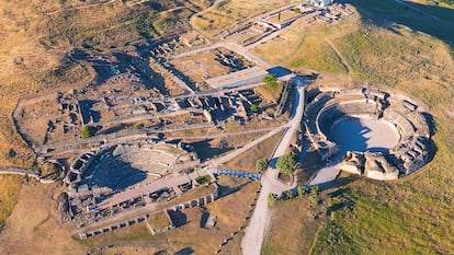 Vista de dron del Parque Arqueológico de Segóbriga (Cuenca). Imagen cedida por Pedro V. Arribas.