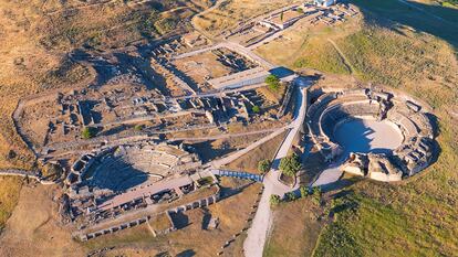 Vista de dron del Parque Arqueológico de Segóbriga (Cuenca). Imagen cedida por Pedro V. Arribas.