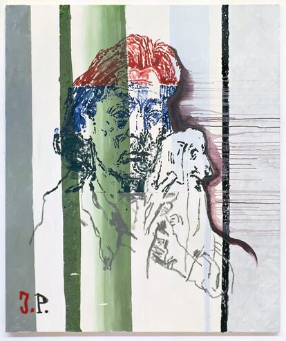 De la serie Jacqueline: the paintings Pablo couldn't paint anymore / Jacqueline: los cuadros que Pablo ya no pudo pintar. 1996. Óleo sobre lienzo. 180 x 150 cm. © Estate Martin Kippenberger, Galerie Gisela Capitain, Cologne.