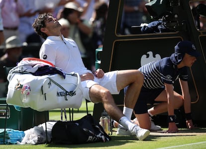 El tenista estadounidense Taylor Fritz, tras perder el partido ante Carlos Alcaraz.
