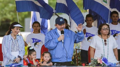 El presidente de Nicaragua, Daniel Ortega, durante un discurso en Managua.