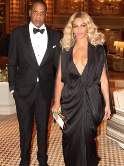 Jay-Z y Beyoncé en un acto en Nueva York en 2015.