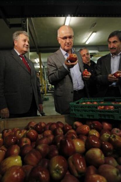 Josep Antoni Duran Lleida, en un momento de un acto con agricultores en Lleida.