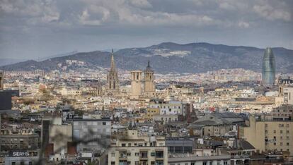 Una imatge de Barcelona a l'abril del 2020, en ple confinament per la pandèmia.