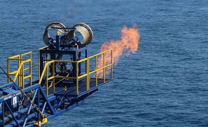Imagen de la plataforma que ha extraído gas de hidrato de metano.