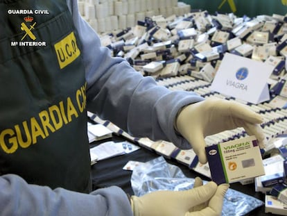 Medicamentos falsificados incautados en una operación de la Guardia Civil