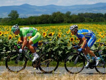 El eslovaco Peter Sagan y el ucranio Andriy Grivko en la décima etapa