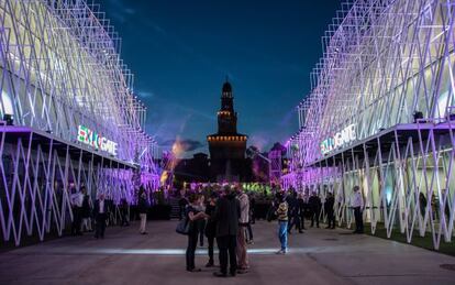 Entrada de l'Exposició Universal de Milà 2015, situada a la Piazza Castello.