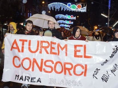 Manifestació a Lleida contra la creació del consorci sanitari.