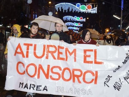 Manifestaci&oacute;n en Lleida contra la creaci&oacute;n del consorcio sanitario.