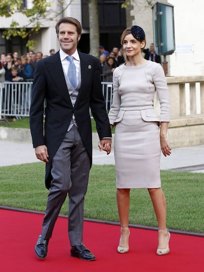 Filiberto de Saboya junto a su esposa, la actriz francesa Clotilde Coureau.