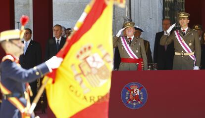 El Rey Juan Carlos y el Príncipe de Asturias, en el Monasterio de San Lorenzo de El Escorial (Madrid).