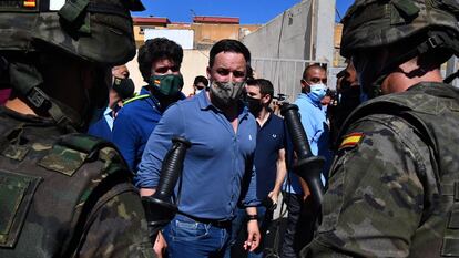 El líder de Vox, Santiago Abascal, durante su visita a Ceuta el pasado 19 de mayo.
