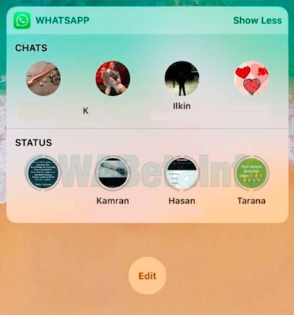 El nuevo widget de WhatsApp nos muestra los estados que se han publicado recientemente