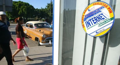 Un local con acceso a Internet para turistas, en La Habana.