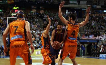 Juan Carlos Navarro, durante el partido ante el Valencia.