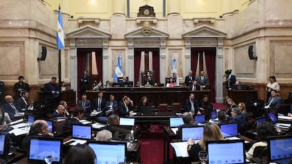 La Cámara del Senado, presidida por Victoria Villarruel