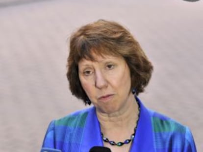 Catherine Ashton, en Bruselas el lunes.