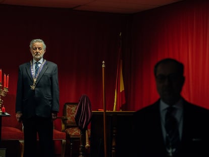 Miembros del Grado 33 Activo del Supremo Consejo, en su templo madrileño.