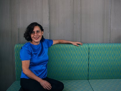 María Fernández, en la terraza del restaurante Can Chan Chán, en Madrid.