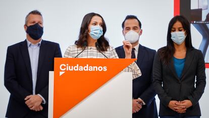 Ciudadanos leader Inés Arrimadas supports the state of alarm but wants it to be shorter than six months. 
