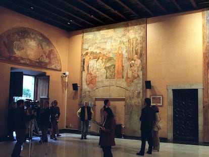 La sala Torres-García del Palau de la Generalitat, en la actualidad.