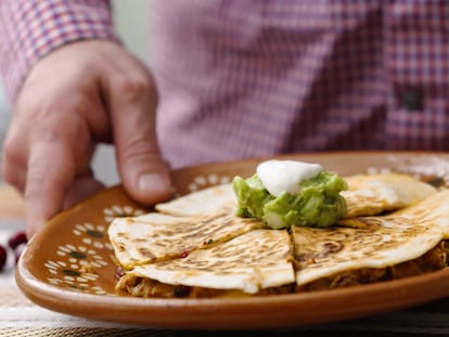 Quesadilla con sobras de pavo