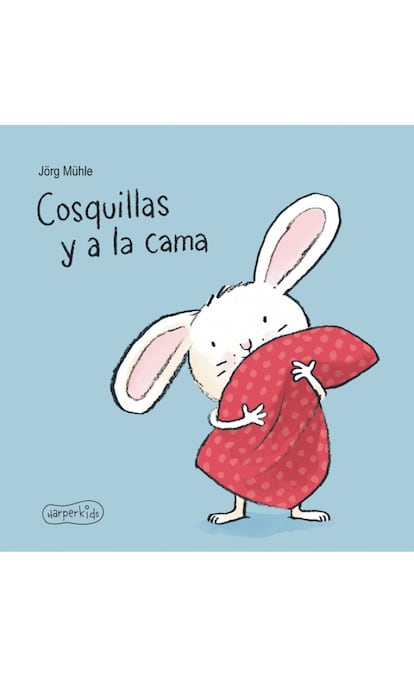 El Conejito tiene que ir a dormir. Se lava los dientes, se pone el pijama y se mete en la cama. Un par de cosquillas y un masaje hacen que esté listo. "Cosquillas y a la cama" de Jörg Mühle es una historia muy entretenida que refuerza el ritual de irse a dormir donde los niños interactúan con el libro. La siguiente historia que protagoniza este entrañable personaje es "¡Al baño, Conejito!". El autor enseña que las rutinas se pueden aprender paulatinamente de una forma muy divertida.