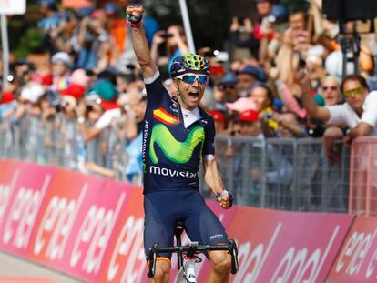 Valverde, ganando en mayo pasado una etapa en el Giro, el triunfo n&uacute;mero 97 de su carrera profesional.