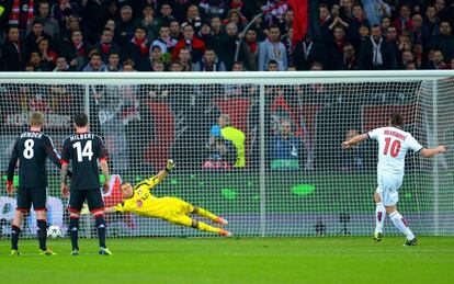 Ibrahimovic, tras marcar del penalti a Leno.