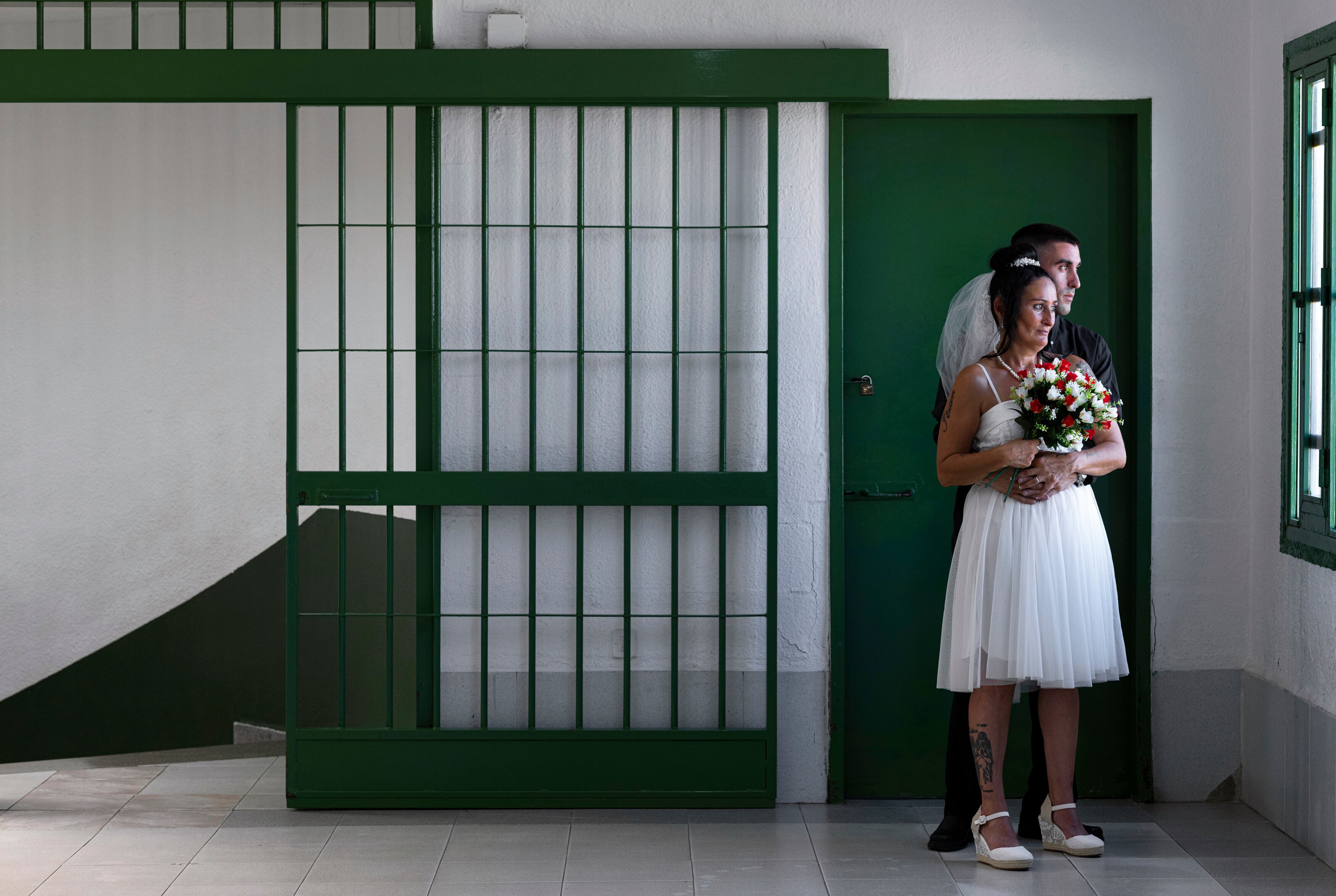 Rubén Millet y Mónica Martínez, que se conocieron en prisión, el día de su boda.