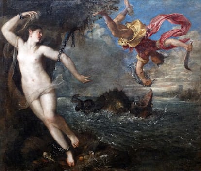 'Perseo y Andrómeda', de Tiziano, una de la seis 'poesías' que se pueden ver en la exposición 'Pasiones mitológicas'.