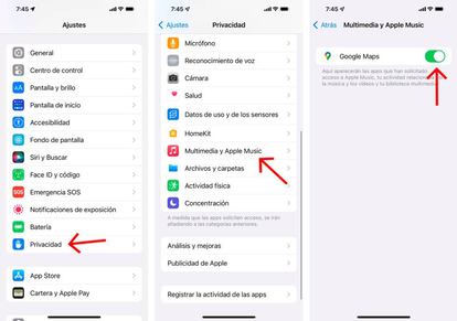 Activa Apple Music en Google Maps.